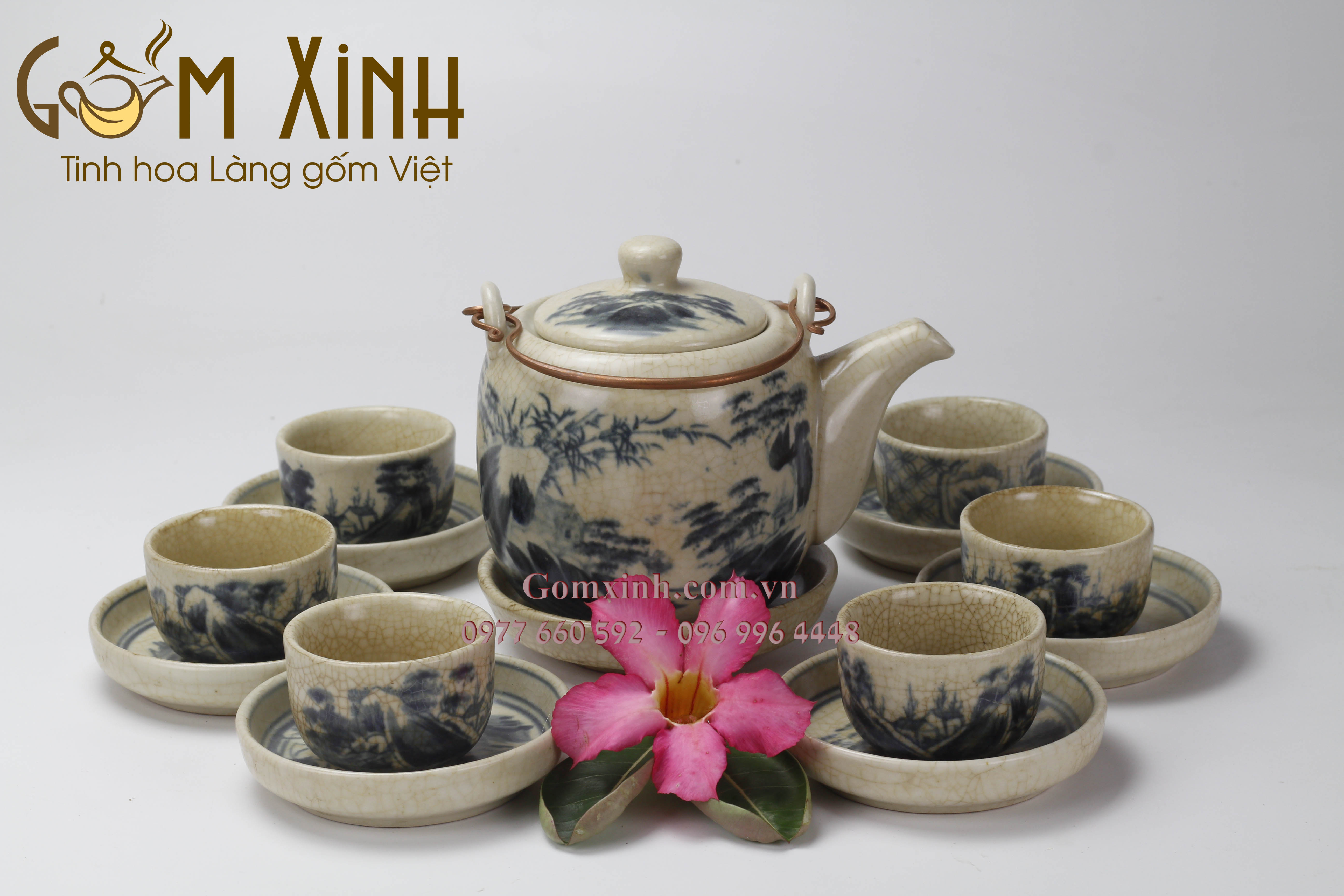 Bộ trà dáng Vại men rạn giả cổ