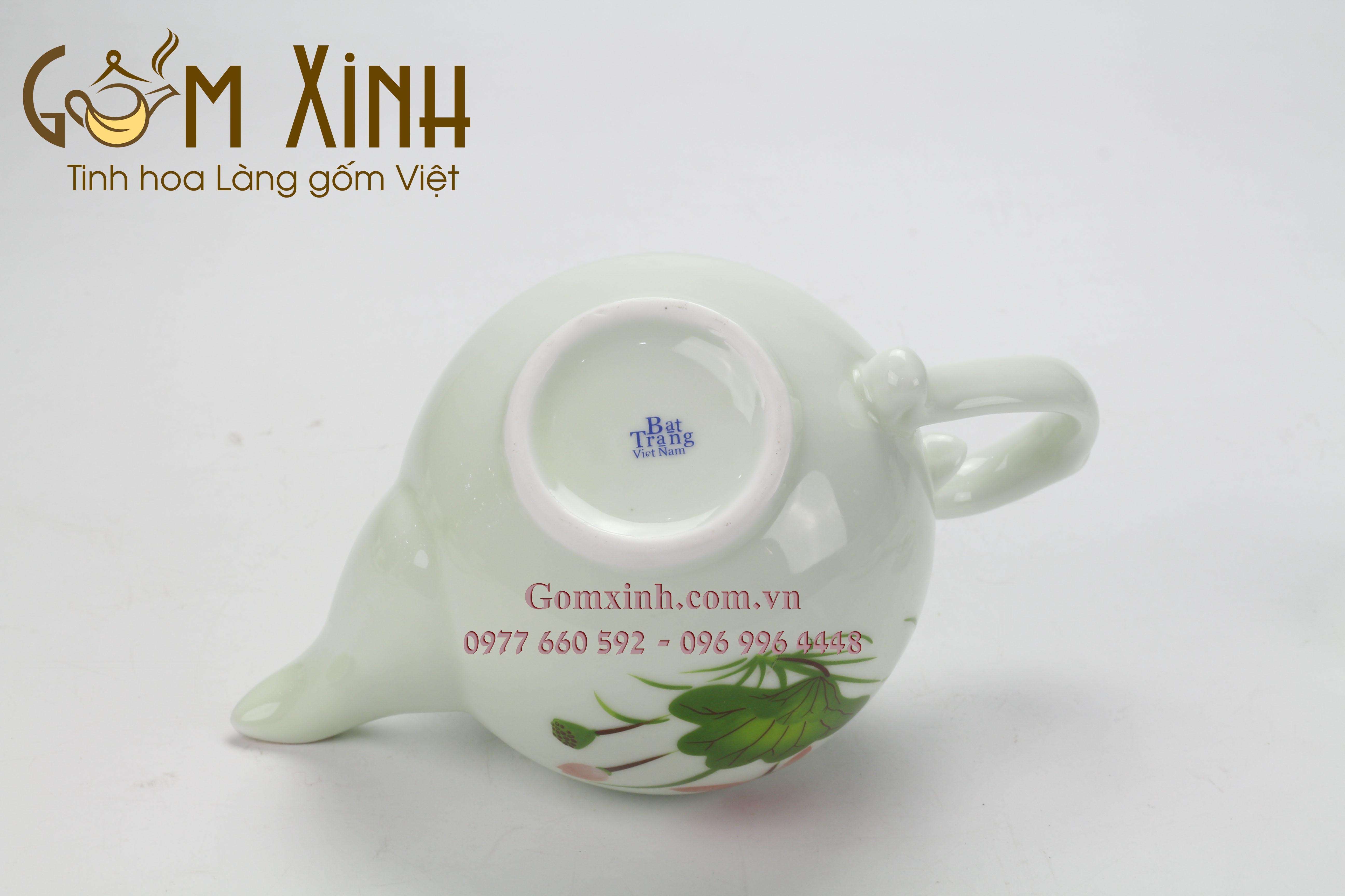 Bộ Chóp lửa hoa sen men xanh ngọc vàng kim