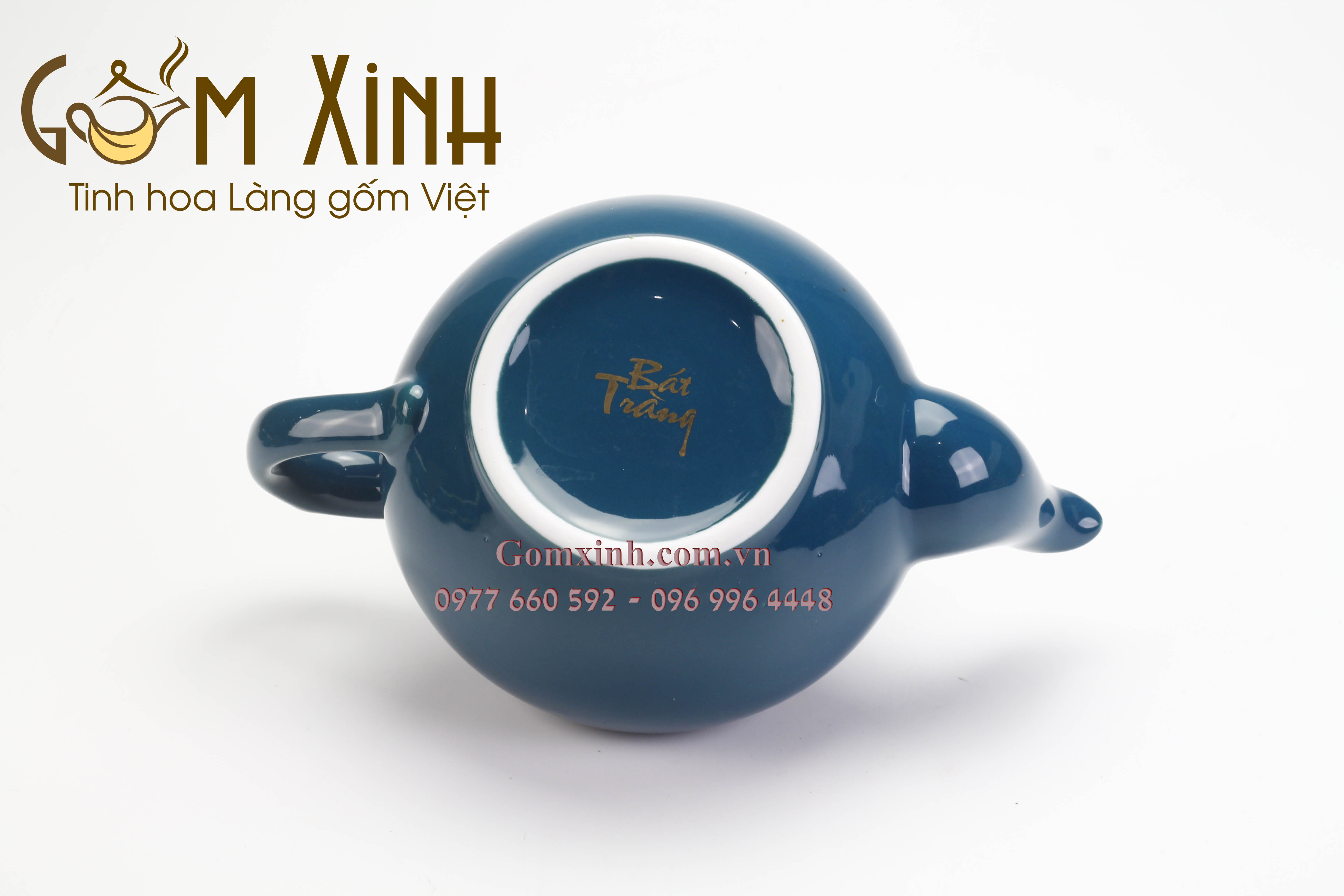 Bộ trà dáng Chuông xanh cửu long vàng kim