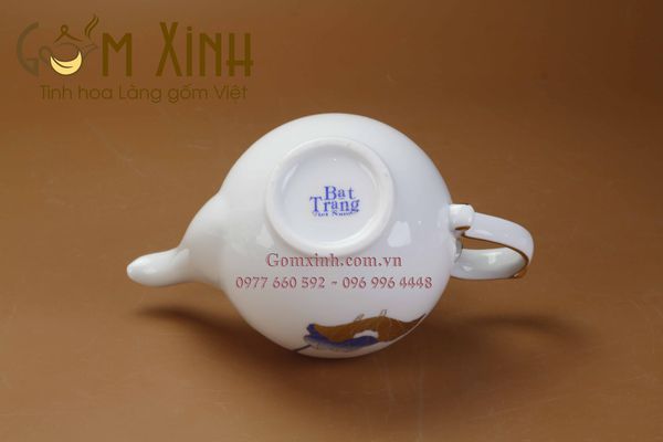 Bộ trà Mẫu Đơn sen xanh vàng kim