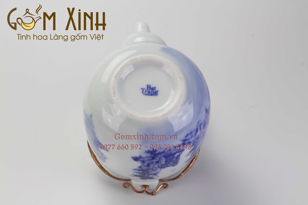 Bộ trà dáng Vại S2 & phụ kiện (dòng men lam cổ cao cấp)