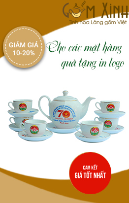 Quà tặng in logo, ấm chén in logo