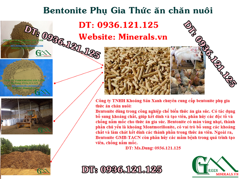 bentonite phụ gia sản xuất thức ăn chăn nuôi