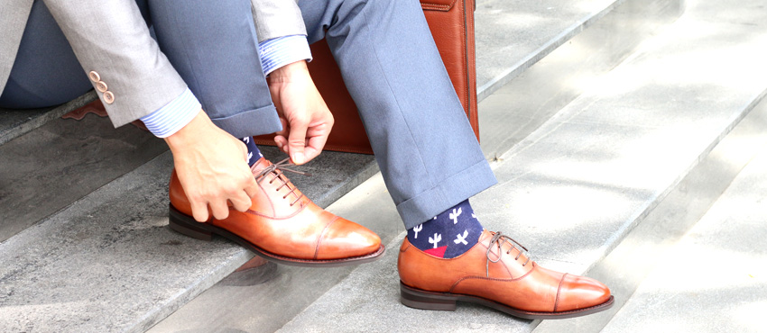 Gooyear handmade shoes Cap toe Oxford