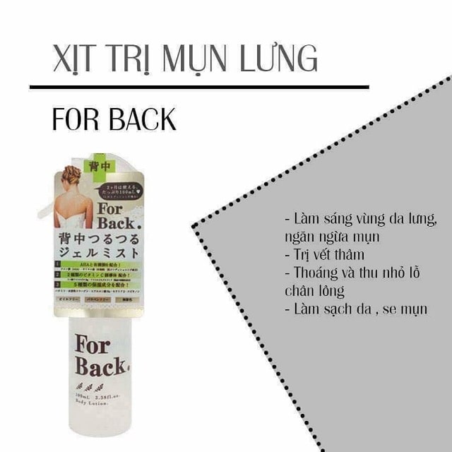 sản phẩm trị mụn lưng tốt nhất For Back
