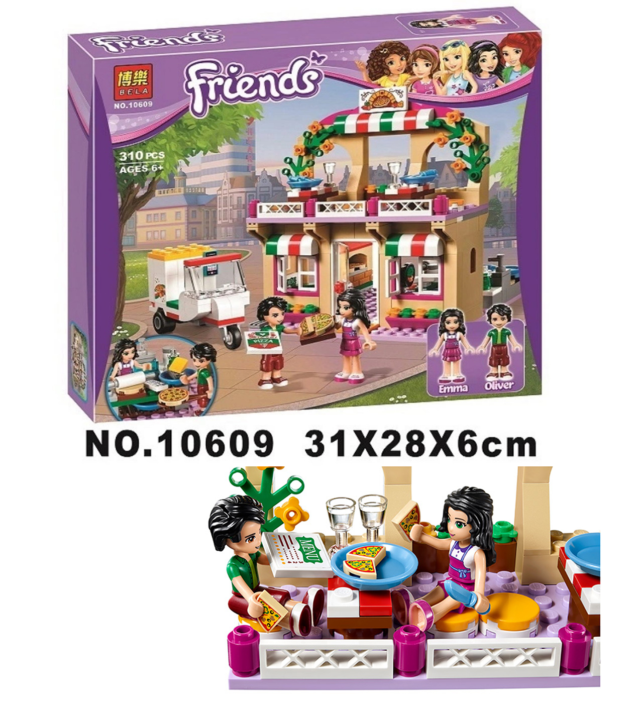 Đồ chơi Lego Friends Tiệm Bánh Pizza Heartlake 310 chi tiết - BELA 10609