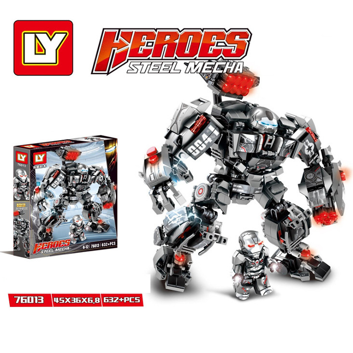 Lắp ráp Lego Hulkbuster chiến binh Mecha đen 632 chi tiết - LY76013