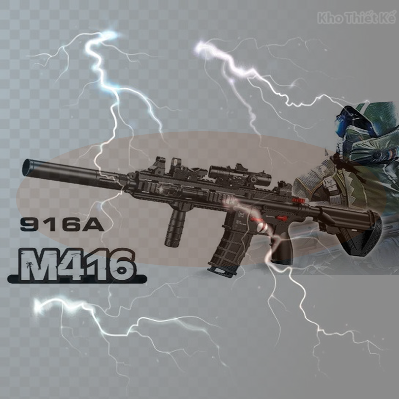Đồ chơi M416 bắn đạn thạch liên thanh - 916A