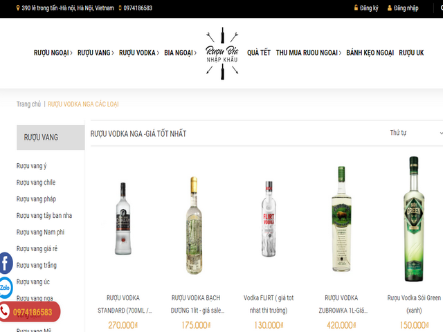 Sản phẩm rượu Vodka Nga được tuyển chọn khắt khe, bảo quản trong điều kiện đạt chuẩn quốc tế