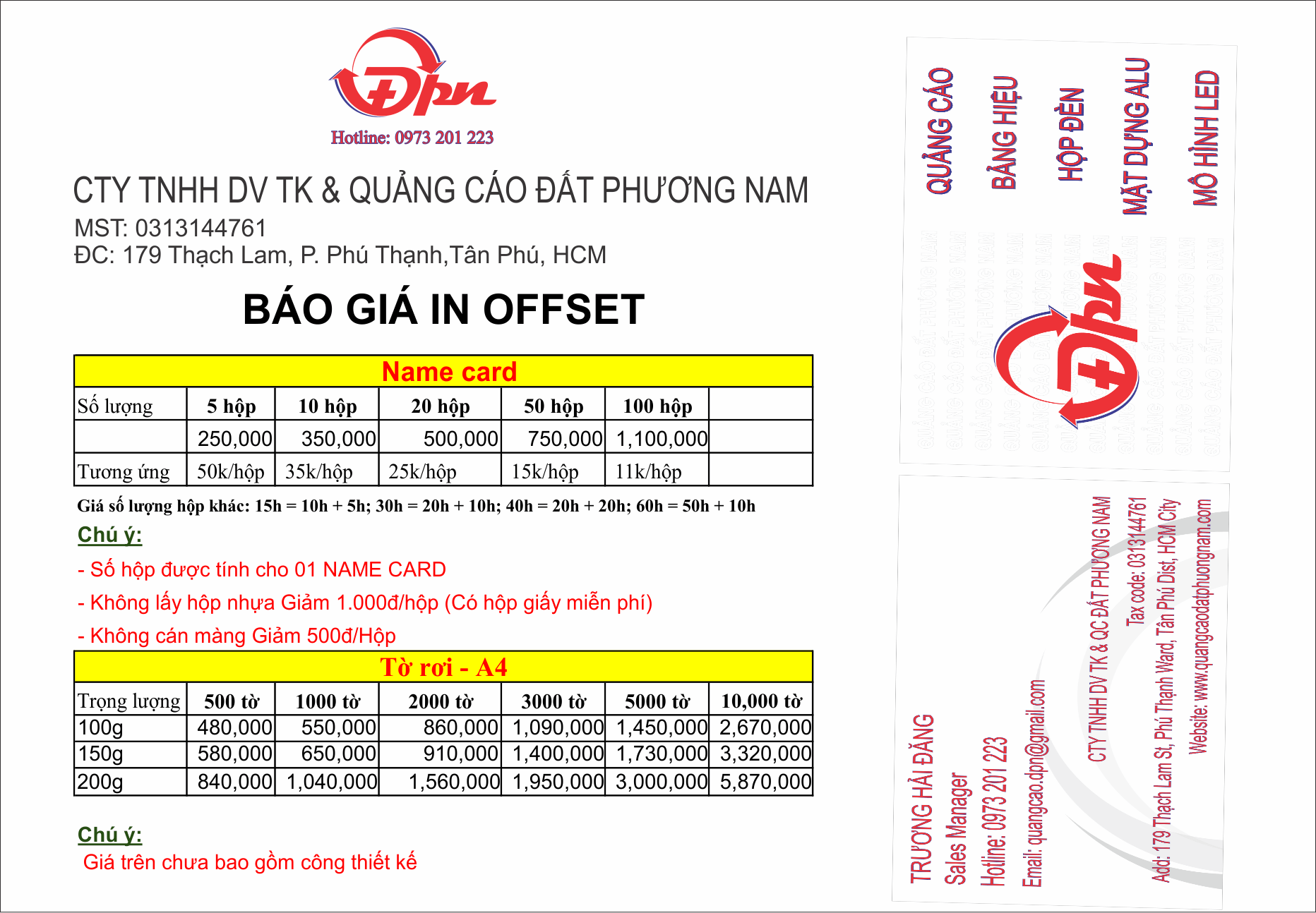In namecard Giá rẻ HCM In namecard Giá rẻ HCM