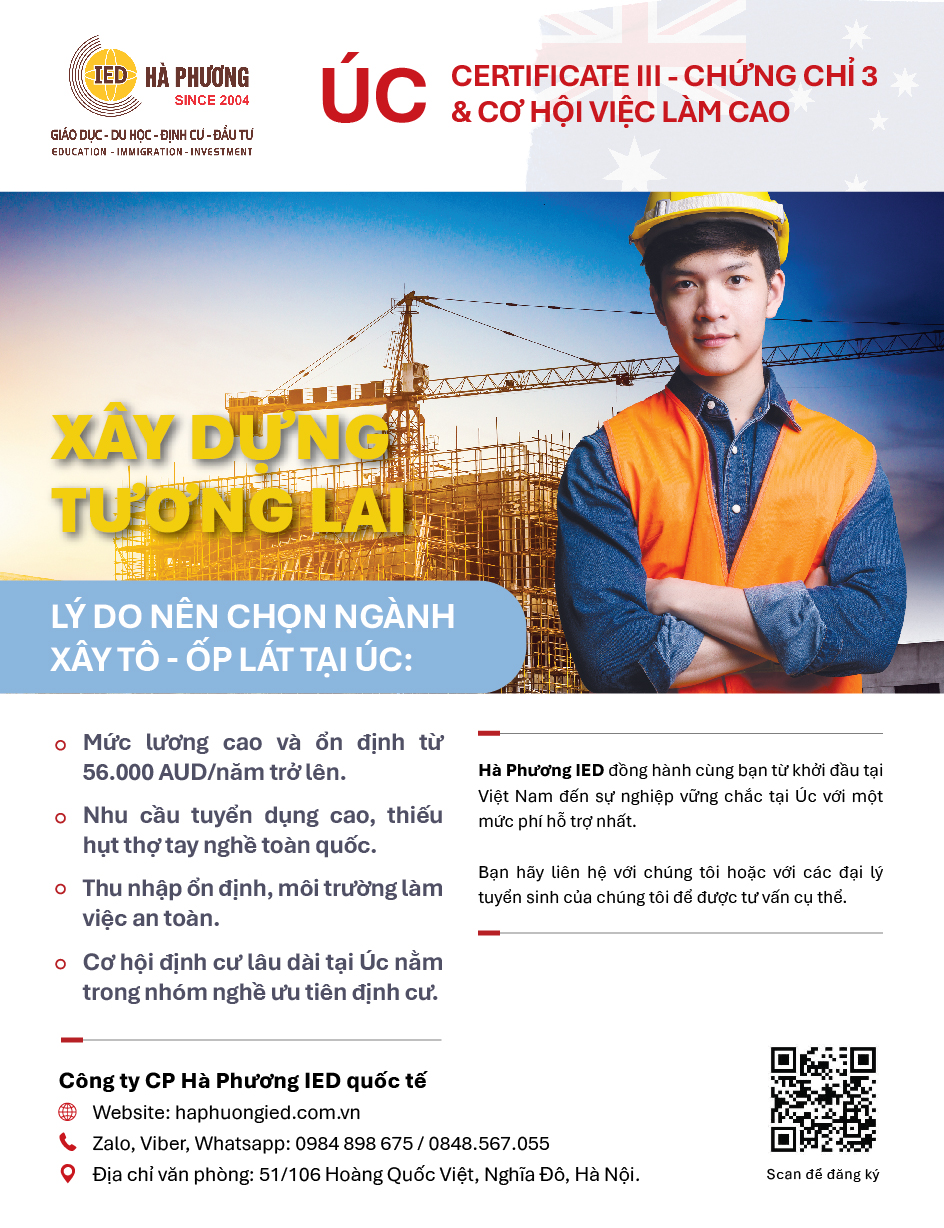 HỌC VIỆC TẠI VIỆT NAM – ĐẾN CÔNG DÂN TƯƠNG LAI TẠI ÚC
