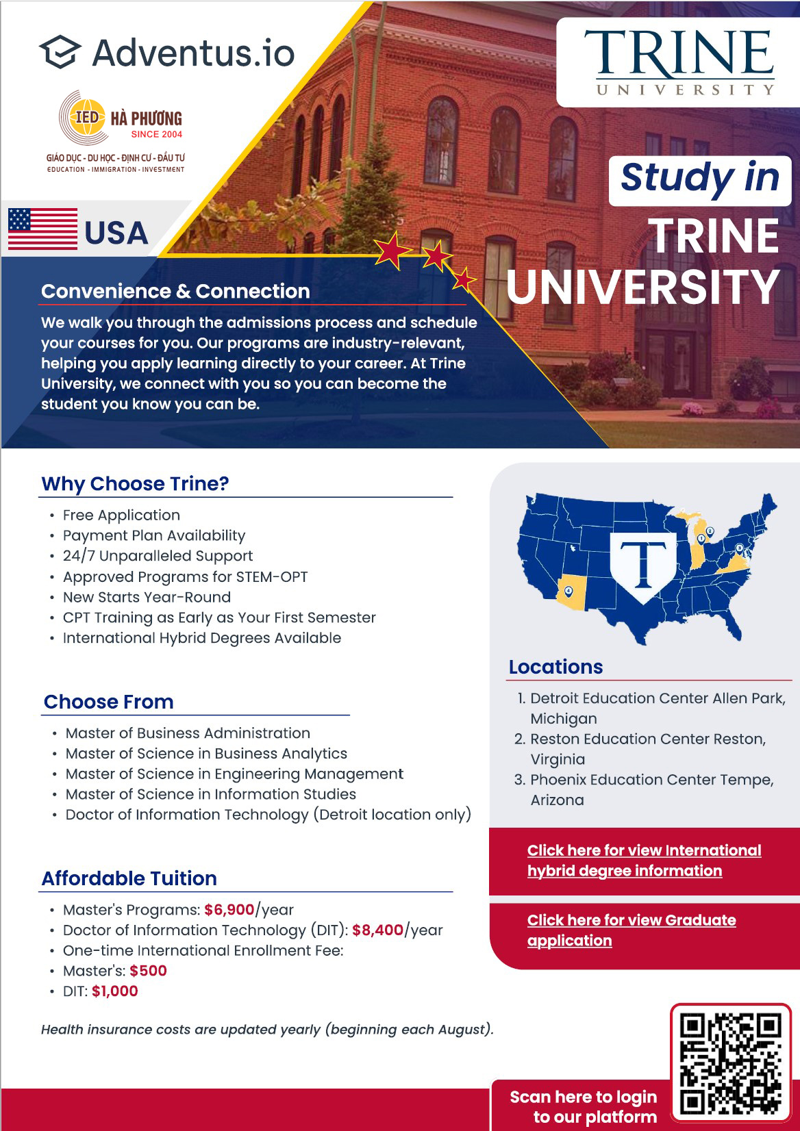 🇺🇸 TRINE UNIVERSITY - HỌC THẠC SĨ MỸ CHI PHÍ “DỄ THỞ”, CÓ CPT NGAY TỪ KỲ ĐẦU 🔥