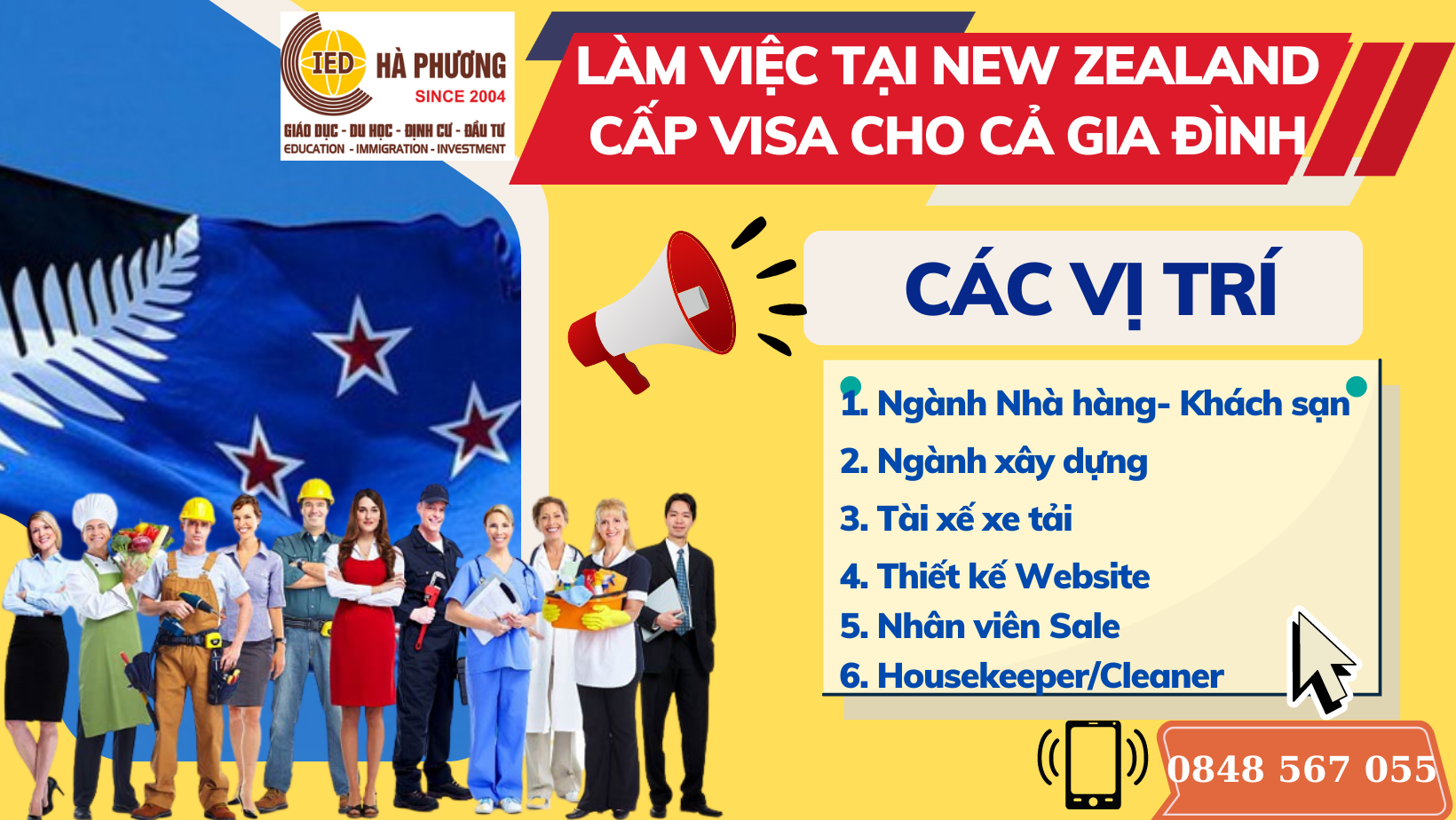 CHƯƠNG TRÌNH VISA LÀM VIỆC TAY NGHỀ – ĐỊNH CƯ TẠI NEWZEALAND  CẤP VISA CHO CẢ GIA ĐÌNH