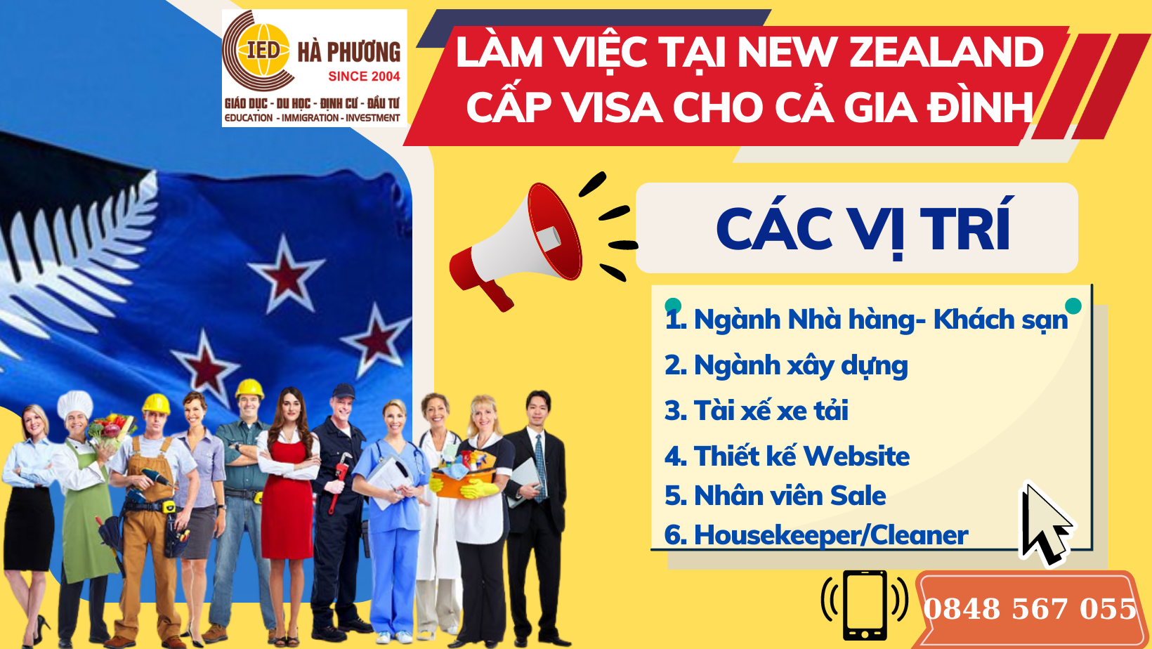 CHƯƠNG TRÌNH VISA LÀM VIỆC TAY NGHỀ – ĐỊNH CƯ TẠI NEWZEALAND CẤP VISA CHO CẢ GIA ĐÌNH