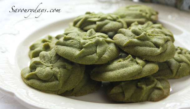 Cách làm bánh quy bơ trà xanh - Butter matcha cookies