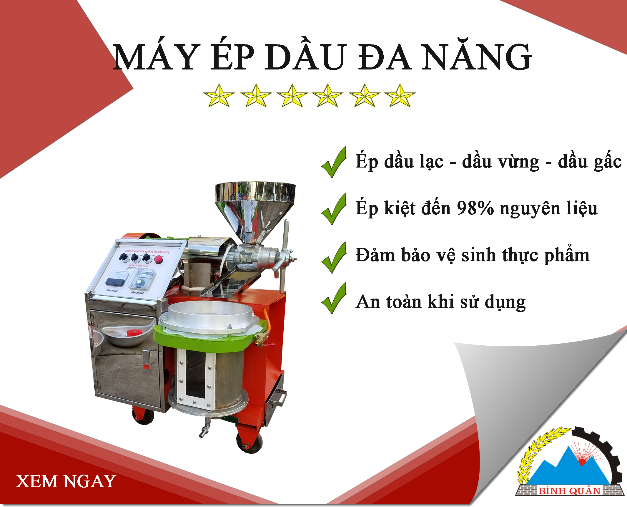 Mua máy ép dầu lạc công ty Bình Quân bạn sẽ được lợi đủ đường