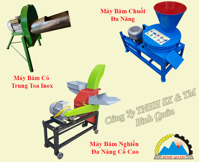 Top 3 máy băm cỏ, băm cây chuối, băm bán chạy nhất hiện nay - Bình Quân