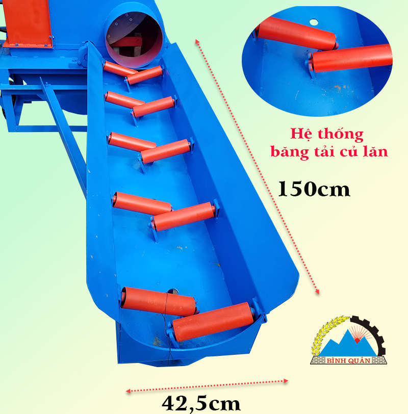 băng tải máy băm chuối công nghiệp