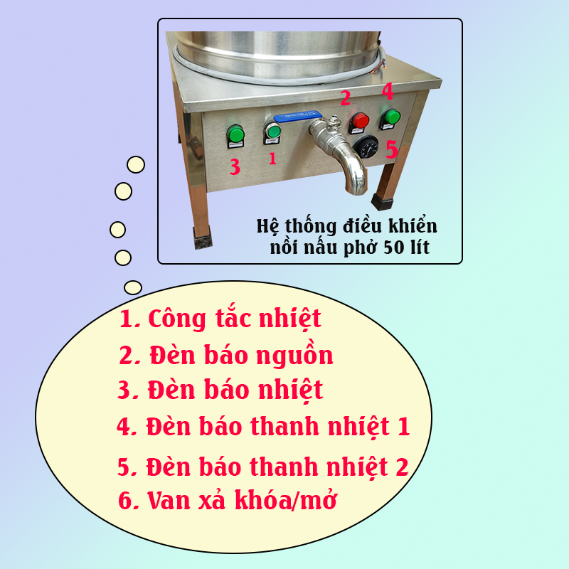 bảng điều khiển nồi nấu phở