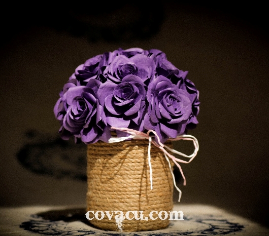 Hoa giấy handmade tặng bạn gái tím lãng mạn