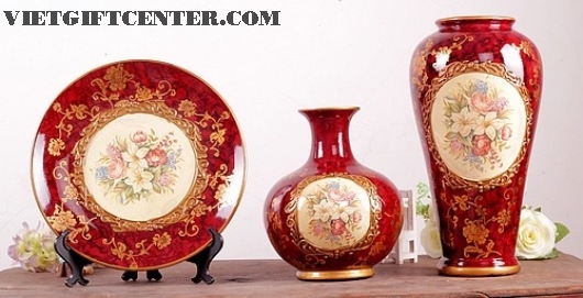 Bình đĩa gốm giả cổ đẹp trang trí
