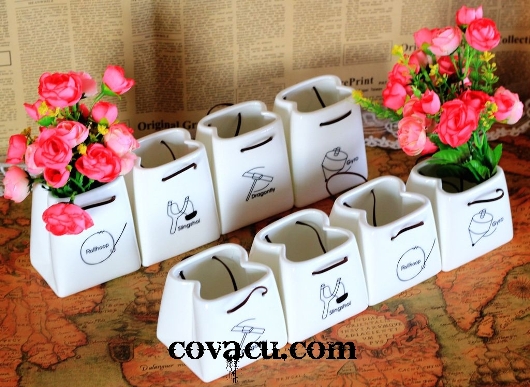 Bình sứ cắm hoa trang trí vintage