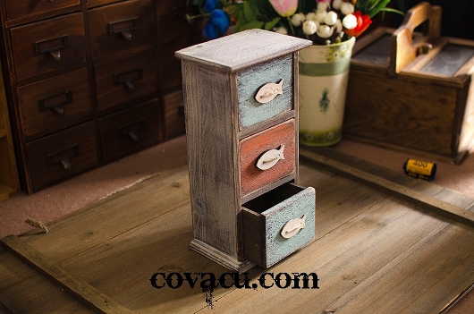 Hộp gỗ vintage đựng đồ