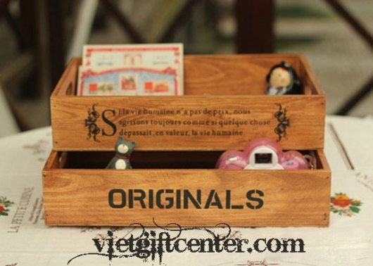 Khay gỗ đựng đồ Vintage độc đáo