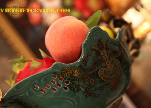 Khay sứ đựng trái cây giả cổ đẹp