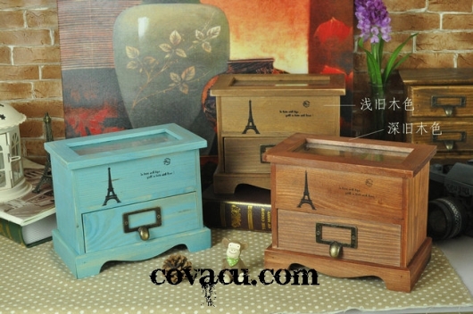 Hộp gỗ vintage Living Eiffel