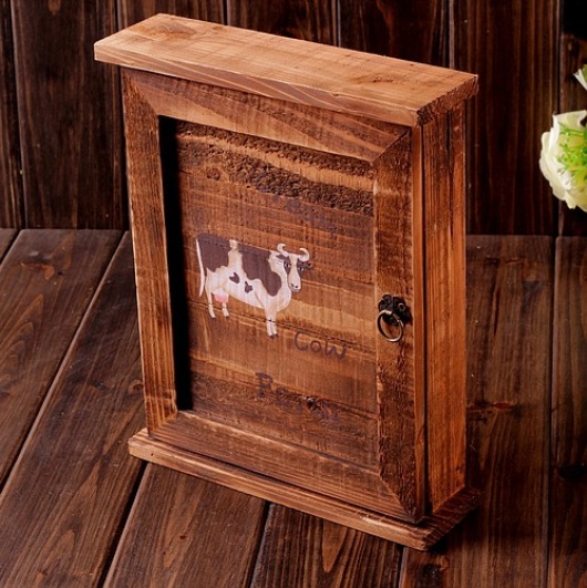 Hộp gỗ vintage móc khóa