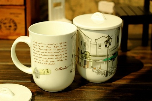 Cốc sứ in hình kiểu cổ đẹp