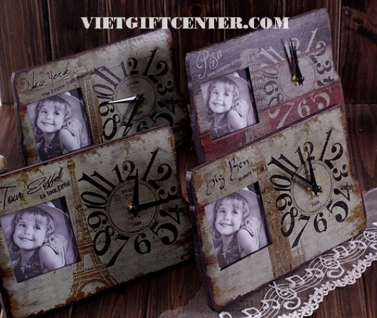 Khung ảnh đồng hồ lưu niệm vintage