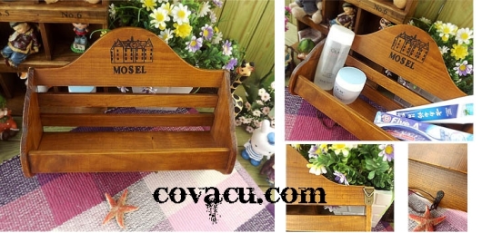 Kệ gỗ - móc treo đồ 2 in 1 