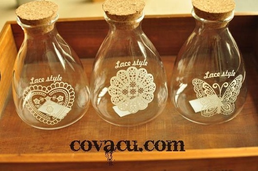 Chai lọ thủy tinh cắm hoa dễ thương