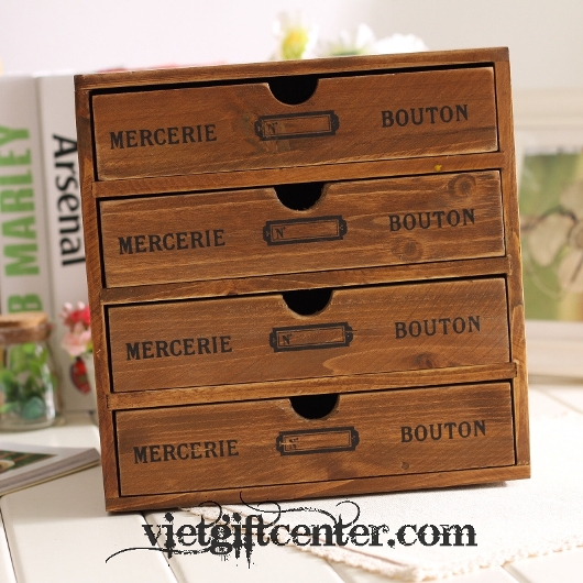 Hộp gỗ kiểu tủ 4 tầng