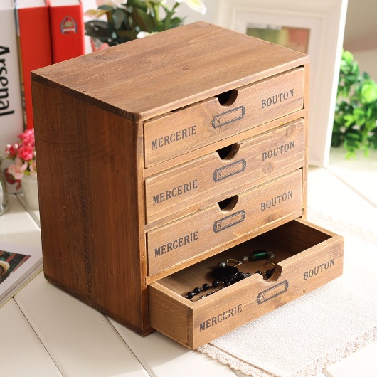 Hộp gỗ kiểu tủ vintage