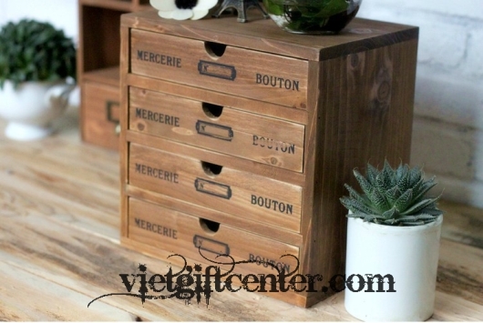 ban hop go dung do vintage