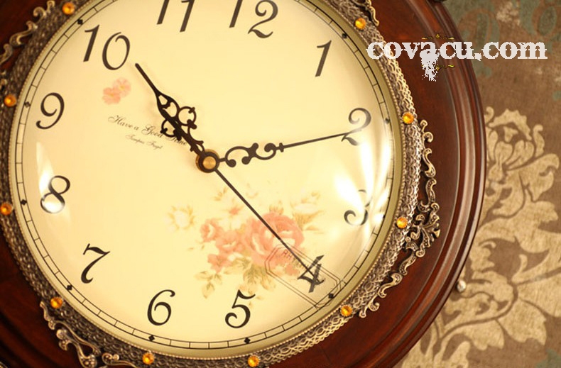 Đồng hồ treo tường cao cấp nạm đồng