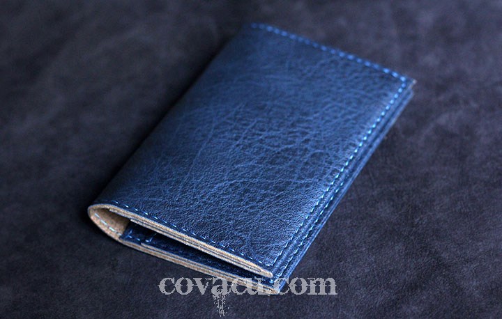 Case đựng hộ chiếu xanh dương đậm retro