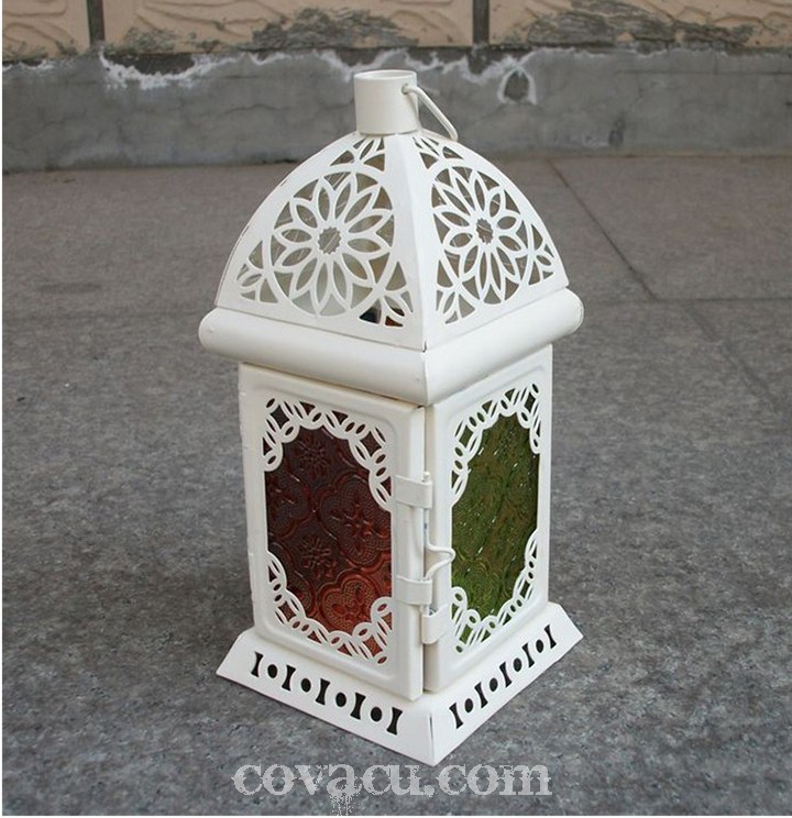 Đèn đốt nến thơm trang trí Maroc tứ giác