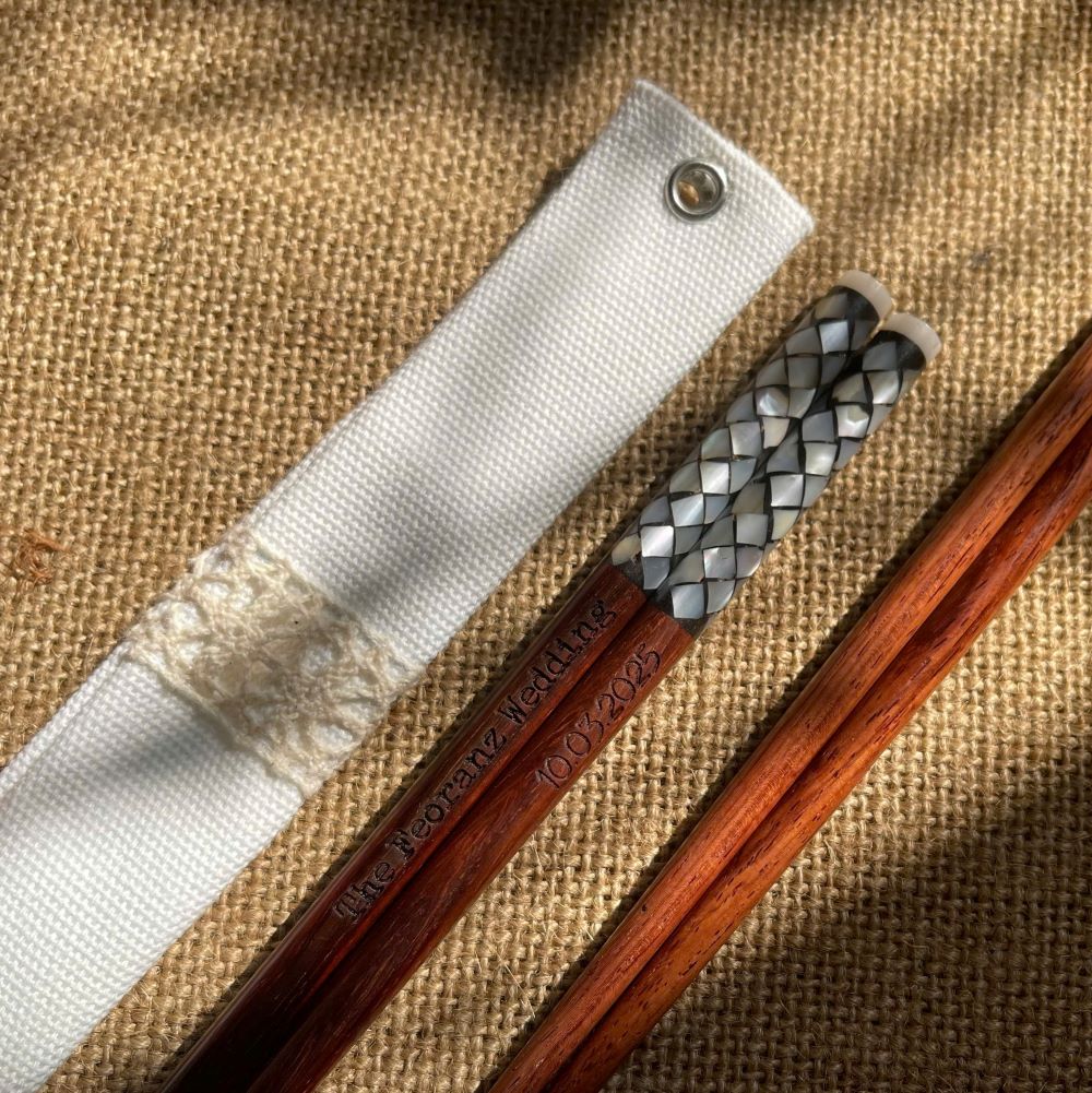 Đũa gỗ trắc khảm vẩy rồng