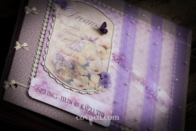 Guest book - sổ kí tên cưới handmade