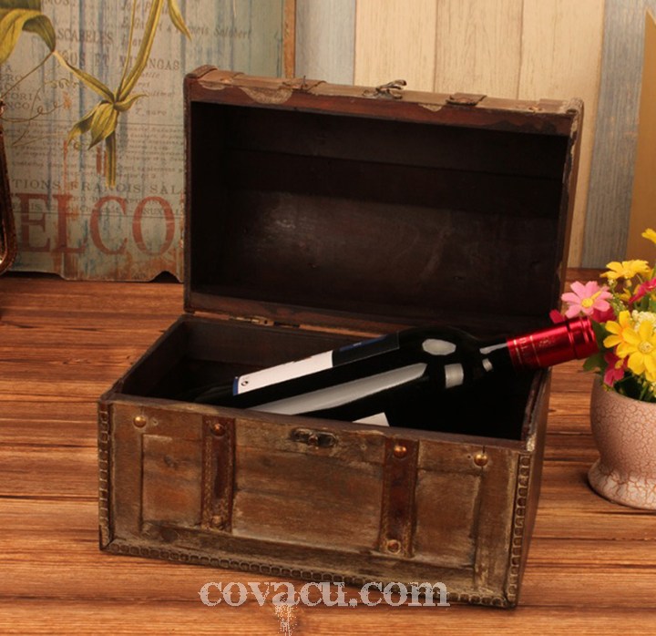 Rương gỗ kho báu giả cổ Treasure chest