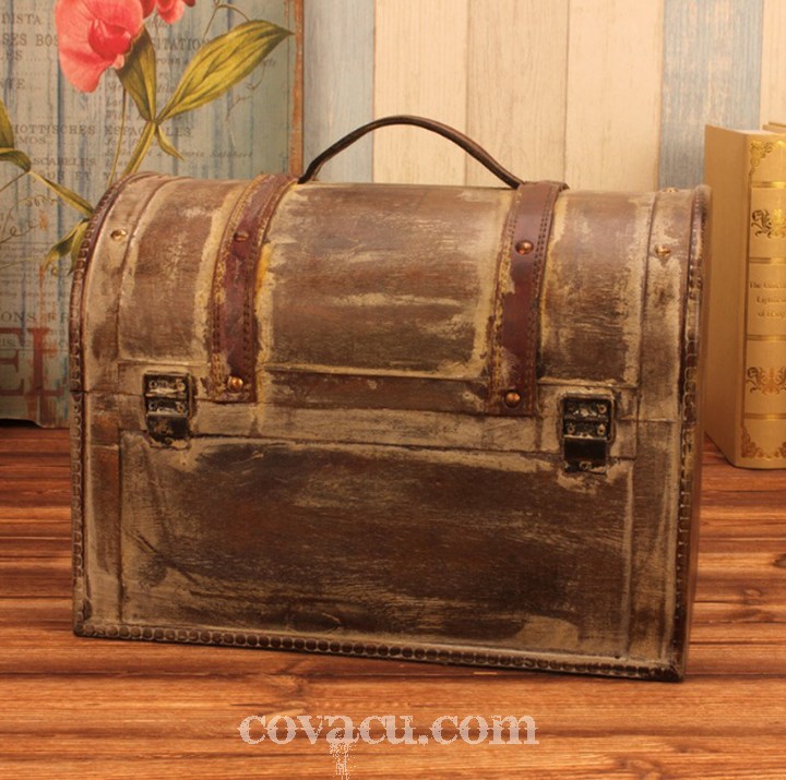 Rương gỗ kho báu giả cổ Treasure chest