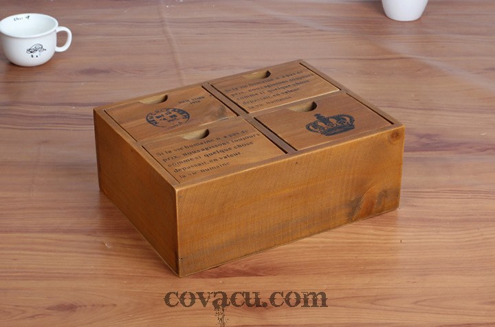 Hộp gỗ vintage kiểu tủ