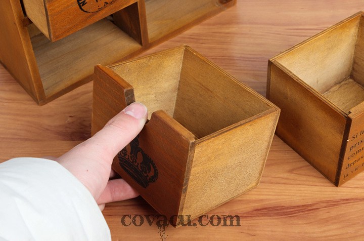 Hộp gỗ vintage kiểu tủ