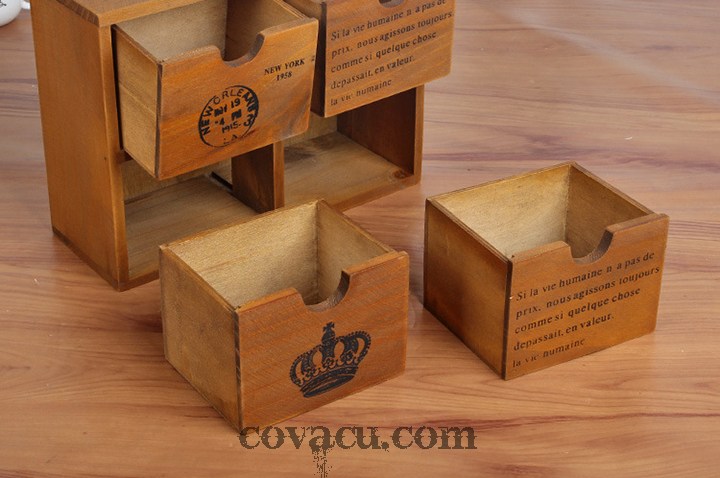 Hộp gỗ vintage kiểu tủ