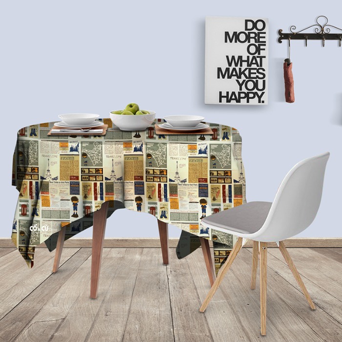 khăn bàn tròn vải canvas