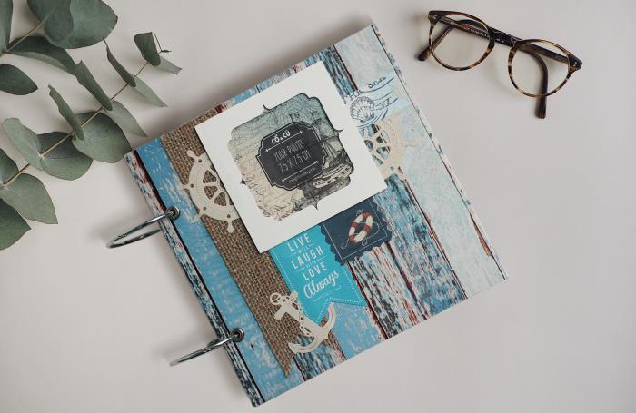 scrapbook ideas with blue pastel rustic design